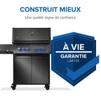 Phantom Prestige® 500 Connected, Propane Gas Grill with Infrared Side and Rear Burner, Matte Black